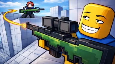 Um jogo de tiro em primeira pessoa do Roblox em estilo blocado criado com roship