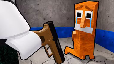 Uma cena de fuga da prisão do Roblox em estilo blocado criada com roship