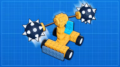 Um construtor de veículos do Roblox numa grade de planta criado com roship